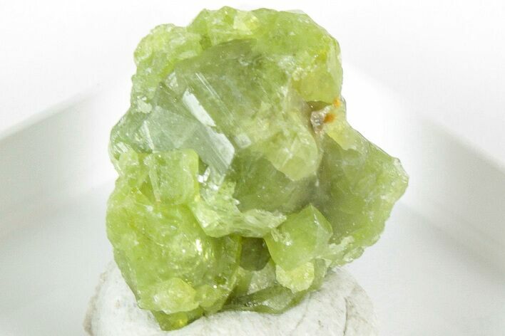 Lustrous Green Alumovesuvianite Crystal Cluster - Mali #317047